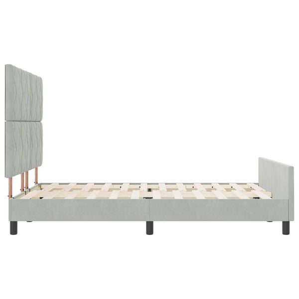 vidaXL Σκελετός Κρεβατιού Ανοιχτό γκρι 140 x 190 cm Βελούδο