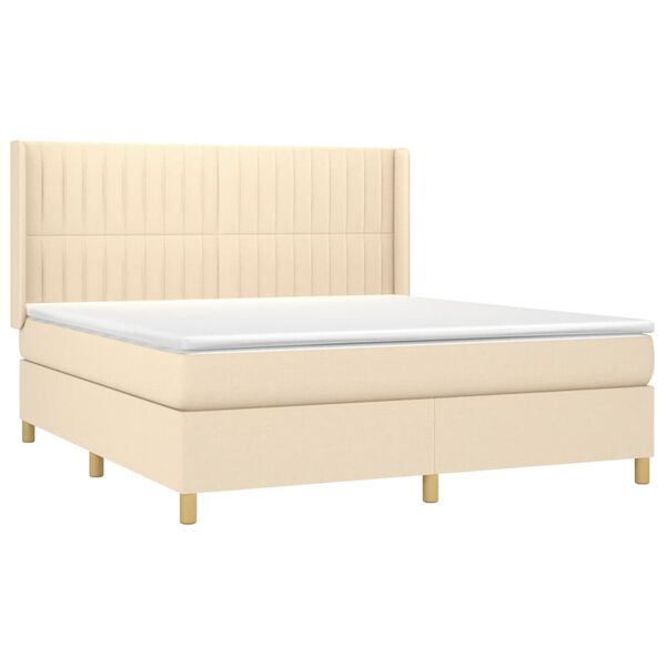 vidaXL &Kappa;&rho;&epsilon;&beta;ά&tau;&iota; Boxspring &mu;&epsilon; &Sigma;&tau;&rho;ώ&mu;&alpha; & LED &Kappa;&rho;&epsilon;&mu; 160x200 &epsilon;&kappa;. &Upsilon;&phi;&alpha;&sigma;&mu;ά&tau;&iota;&nu;&omicron;