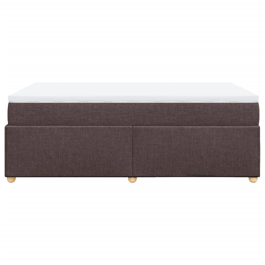 vidaXL Κρεβάτι Boxspring με Στρώμα Σκούρο Καφέ 120x200 εκ. Υφασμάτινο