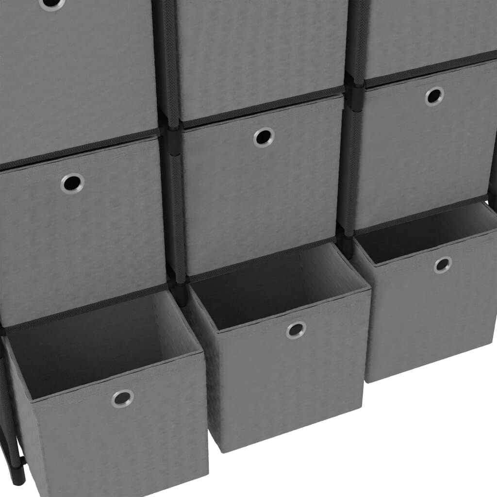 vidaXL Ραφιέρα με 9 Κύβους & Κουτιά Μαύρη 103x30x107,5 εκ. Υφασμάτινη
