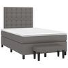 vidaXL Κρεβάτι Boxspring με Στρώμα Γκρι 120x200εκ. από Συνθετικό Δέρμα