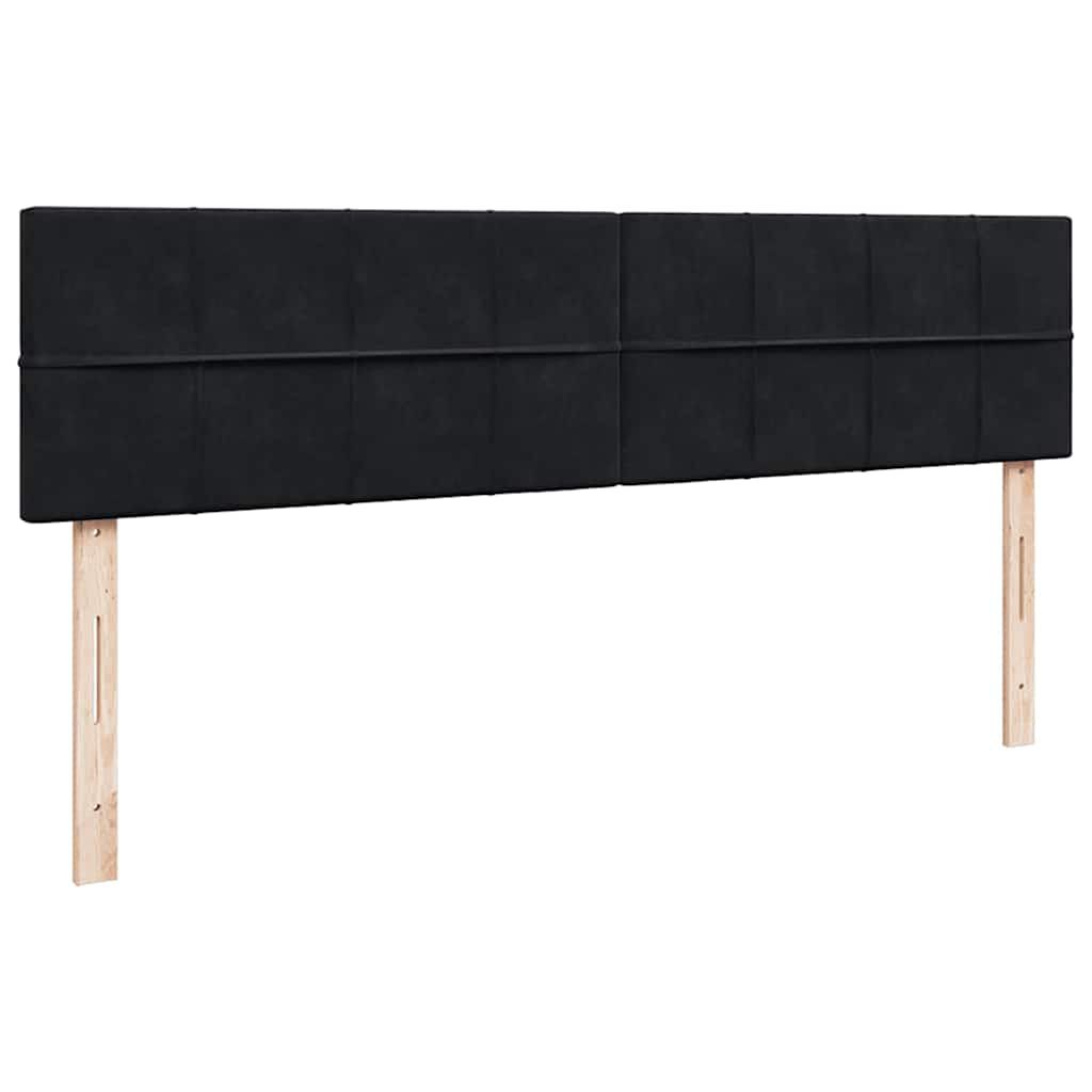 vidaXL Οθωμανικό κρεβάτι με στρώματα Μαύρο 160x200cm Velvet