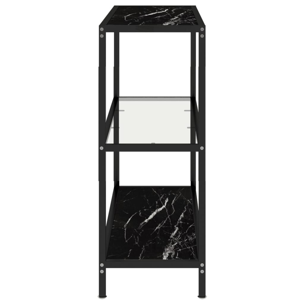 vidaXL Ράφι Διαφανές και Μαύρο Μάρμαρο 100 x 36 x 90 εκ. Ψημένο Γυαλί