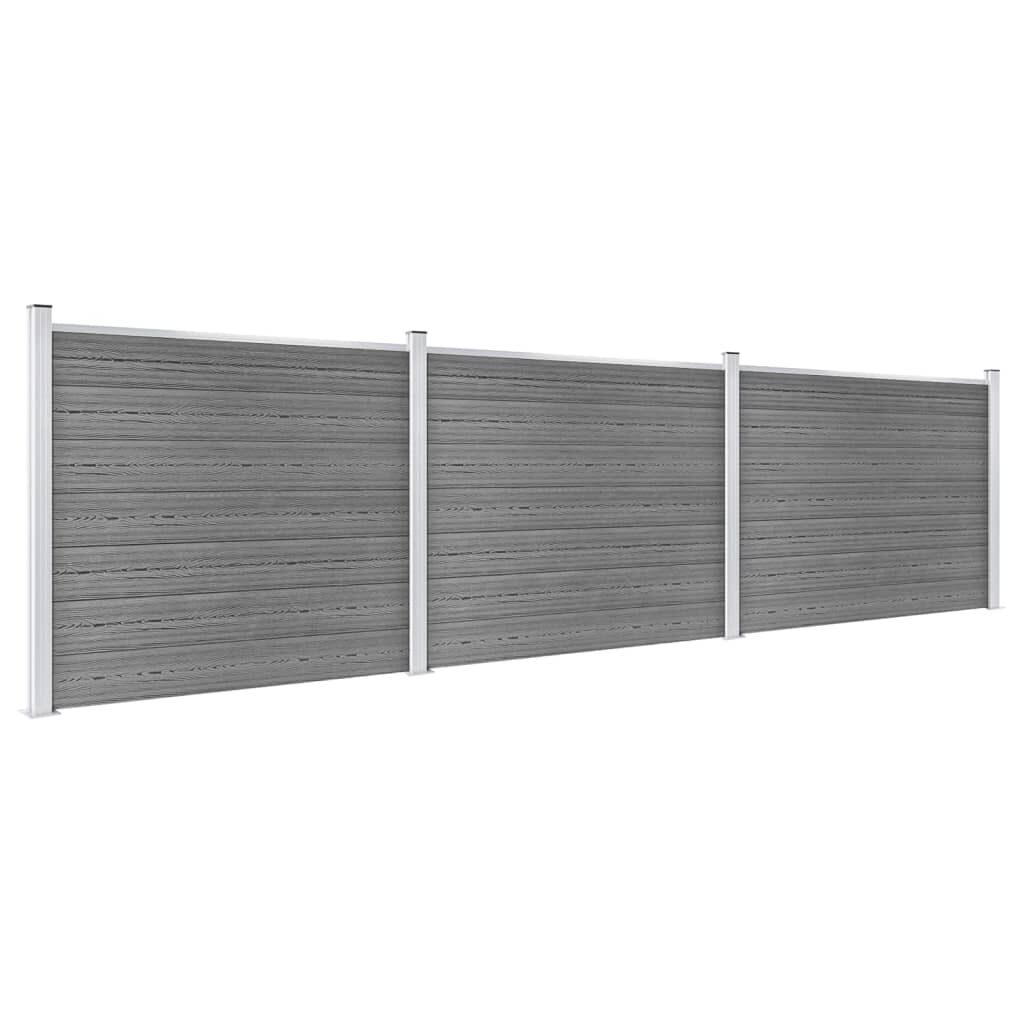 vidaXL Σετ Πάνελ Περίφραξης Γκρι 526 x 146 εκ. από WPC