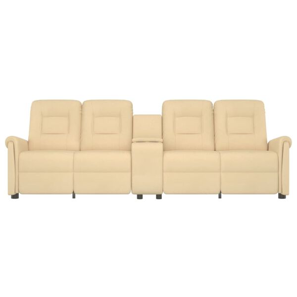 vidaXL Πολυθρόνα Μασάζ Τετραθέσια με Ποτηροθήκη Ανακλινόμενη Κρεμ
