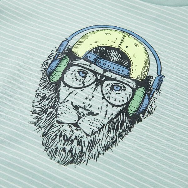 Μπλουζάκι Παιδικό με Ρίγες Ανοιχτό Χρώμα Μέντας 104