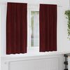 vidaXL Κουρτίνες με κουρτίνες 2 pcs Μπορντό 140 x 175 cm Βελούδο