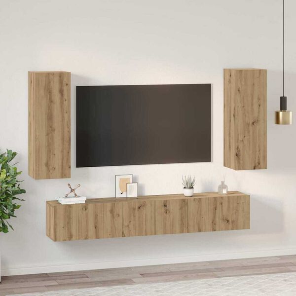 vidaXL Σετ επίπλου τηλεόρασης 4 pcs artisan δρυς 30.5 x 30 x 90 cm