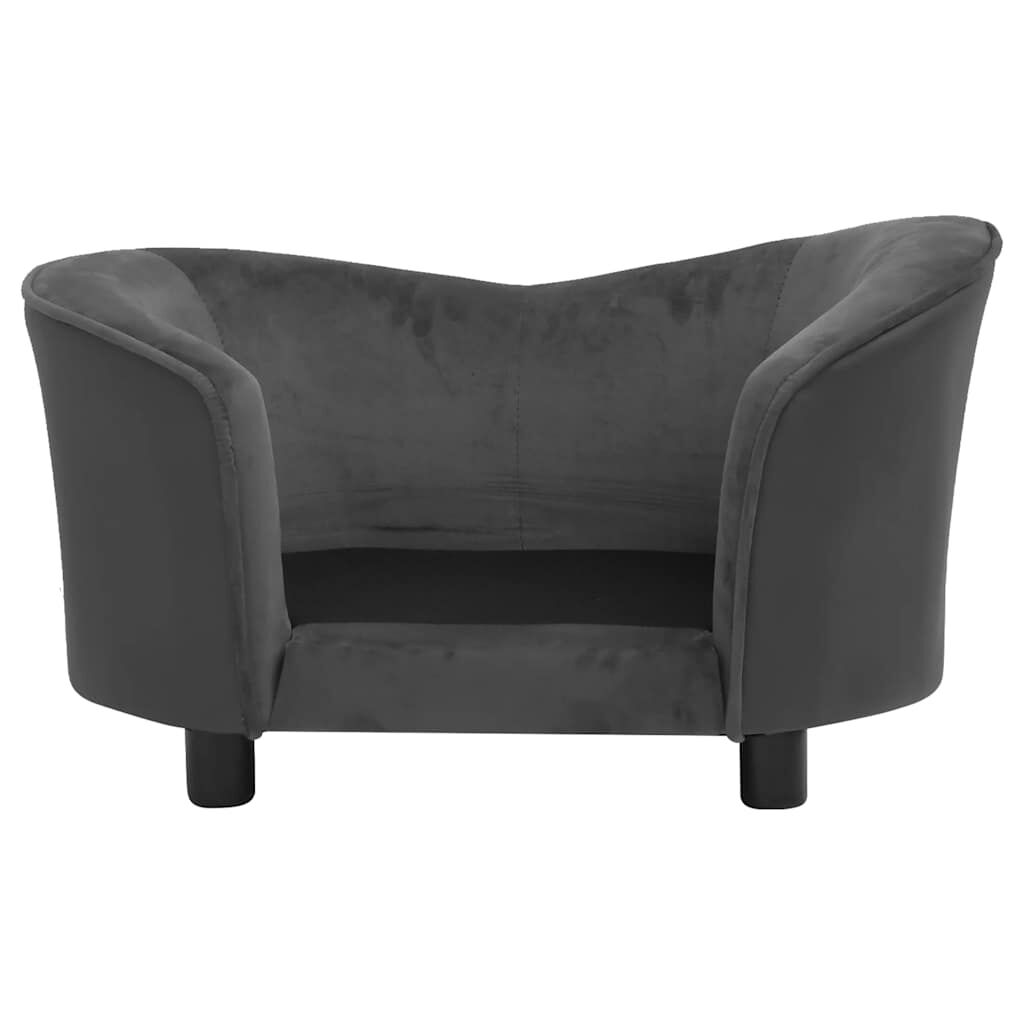 vidaXL Καναπές-Κρεβάτι Σκύλου Σκ. Γκρι 69x49x40 εκ. Βελουτέ/Συν. Δέρμα