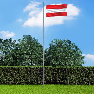 vidaXL Σημαία Αυστρίας 4 μ. με Ιστό Αλουμινίου