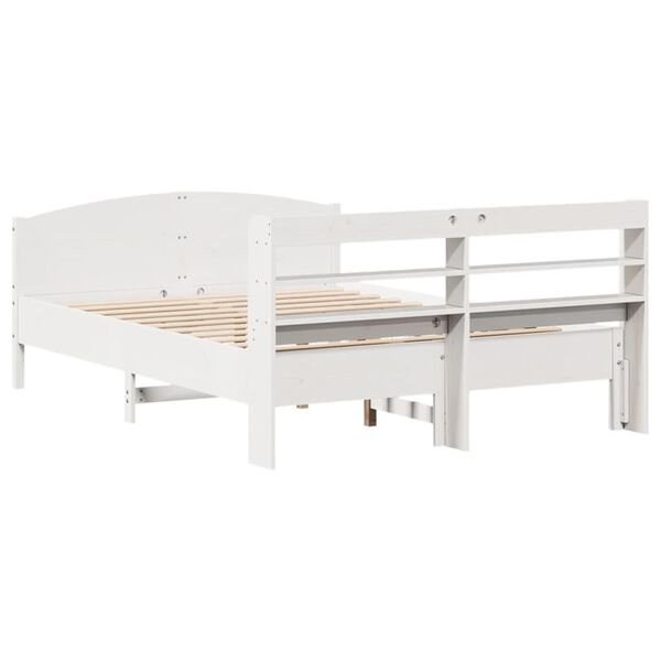 vidaXL Σκελετός Κρεβ. Χωρίς Στρώμα Λευκό 120x190 εκ Μασίφ Πεύκο
