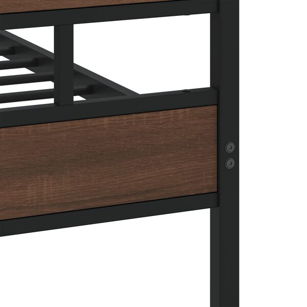 vidaXL Σκελετός Κρεβ. Χωρίς Στρώμα Καφέ Δρυς 150x200 εκ. Μεταλλικό