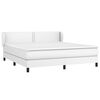 vidaXL Κρεβάτι Boxspring με Στρώμα Λευκό 180x200 εκ. Συνθετικό Δέρμα