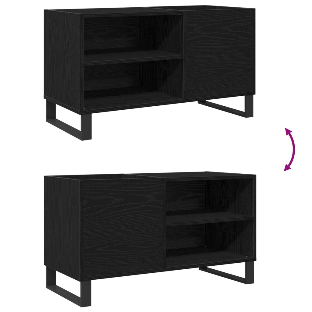 vidaXL Μαύρη Ντουλάπα Δίσκων από Σφένδαμο 84,5x38x48 εκ. Κατεργασμένο Ξύλο