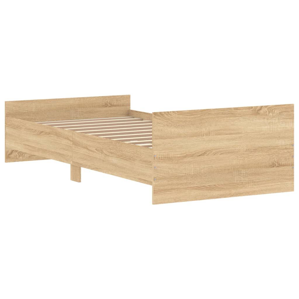 vidaXL Πλαίσιο Κρεβ. Χωρ. Στρώμα Sonoma Δρυς 90x200 εκ. Επεξ. Ξύλο