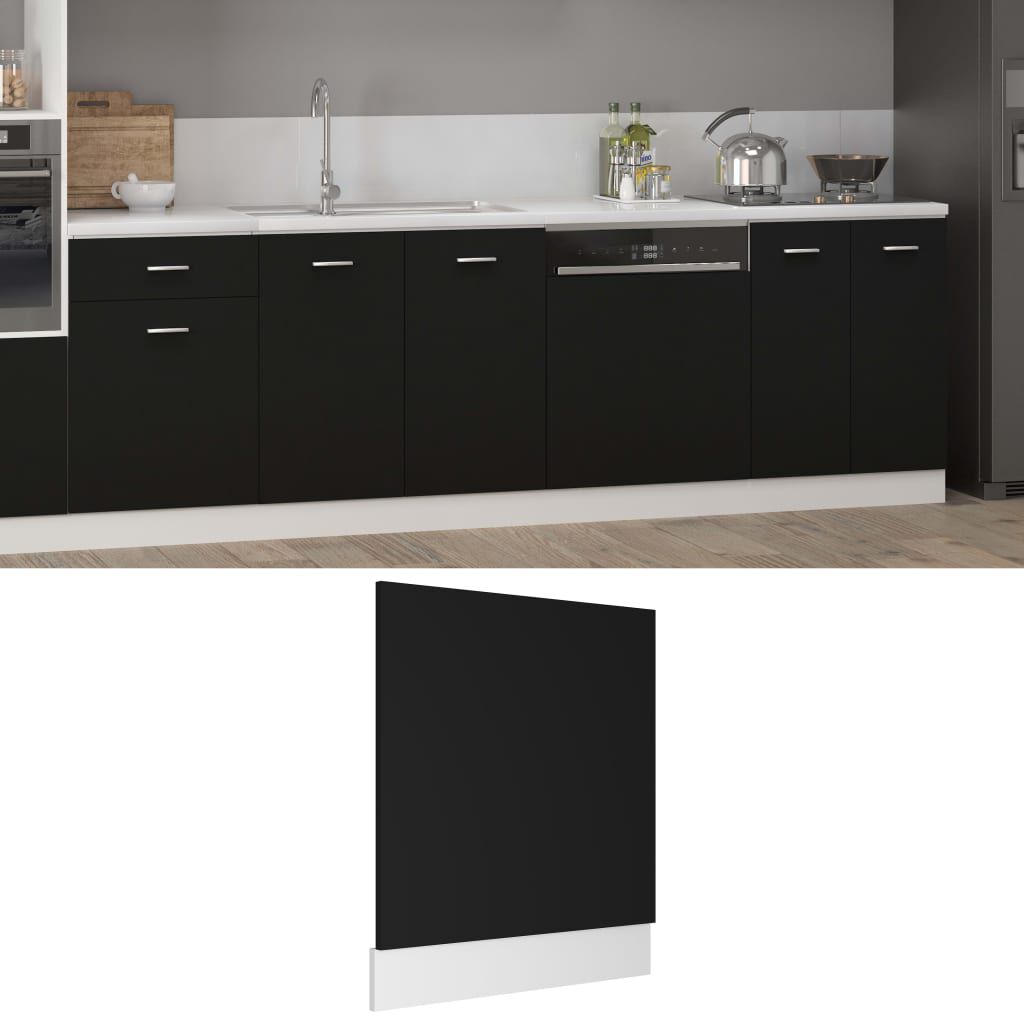 vidaXL Πρόσοψη Πλυντηρίου Πιάτων Lyon Μαύρη 59,5 x 3 x 67εκ.