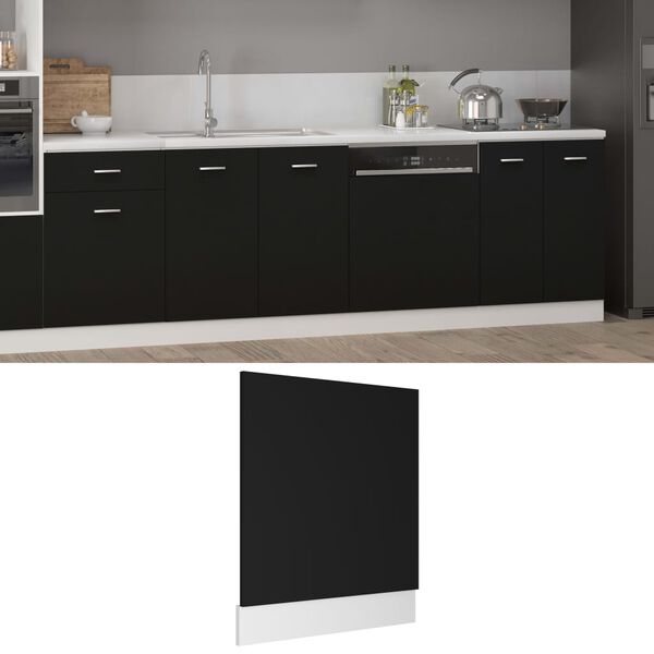 vidaXL Πρόσοψη Πλυντηρίου Πιάτων Lyon Μαύρη 59,5 x 3 x 67εκ.