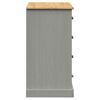 vidaXL Μπουφές με Συρτάρια VIGO Γκρι 113x40x75 εκ. Μασίφ Ξύλο Πεύκο