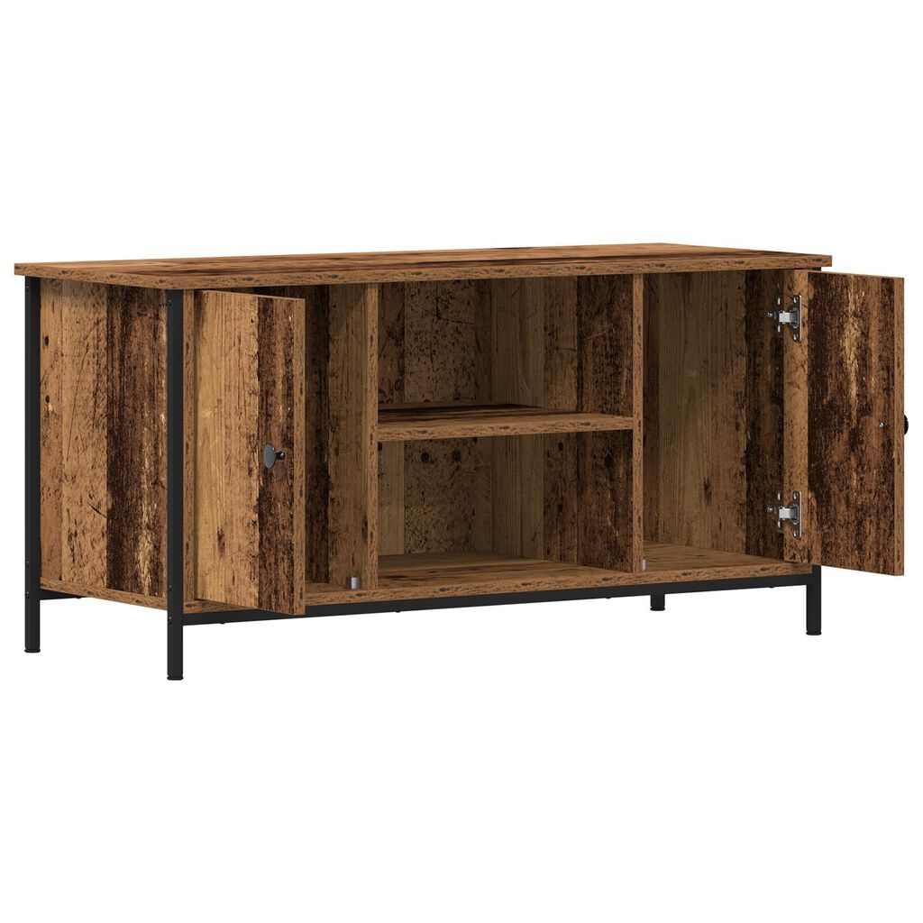 vidaXL Ντουλάπι τηλεόρασης από παλιό ξύλο 100x40x50 εκ Επεξεργασμένο ξύλο και Ατσάλι