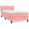 vidaXL Κρεβάτι Boxspring με Στρώμα Ροζ 90x190 εκ. Βελούδινο