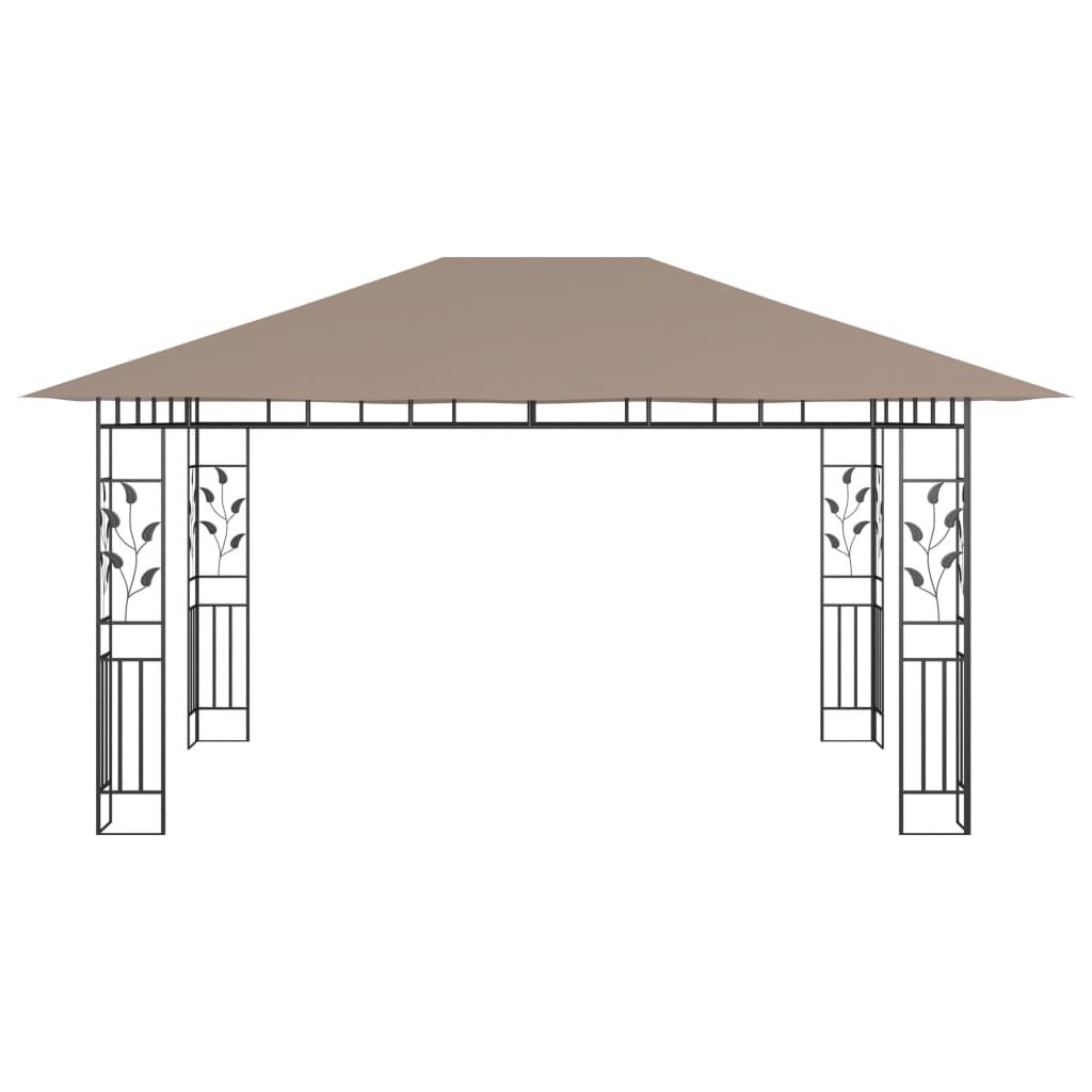 vidaXL Κιόσκι με Αντικουνουπικό Δίχτυ Taupe 4x3x2,73 μ. / 180 γρ./μ²