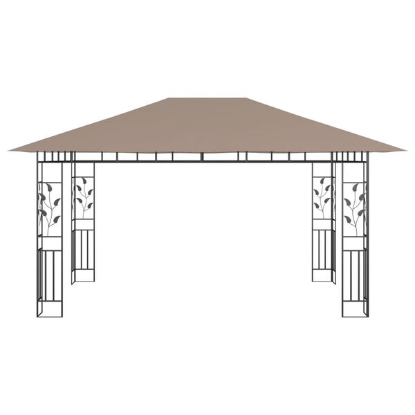 vidaXL Κιόσκι με Αντικουνουπικό Δίχτυ Taupe 4x3x2,73 μ. / 180 γρ./μ²