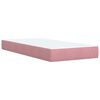 vidaXL Κρεβάτι Boxspring με Στρώμα Ροζ 90x190 εκ. Βελούδινο