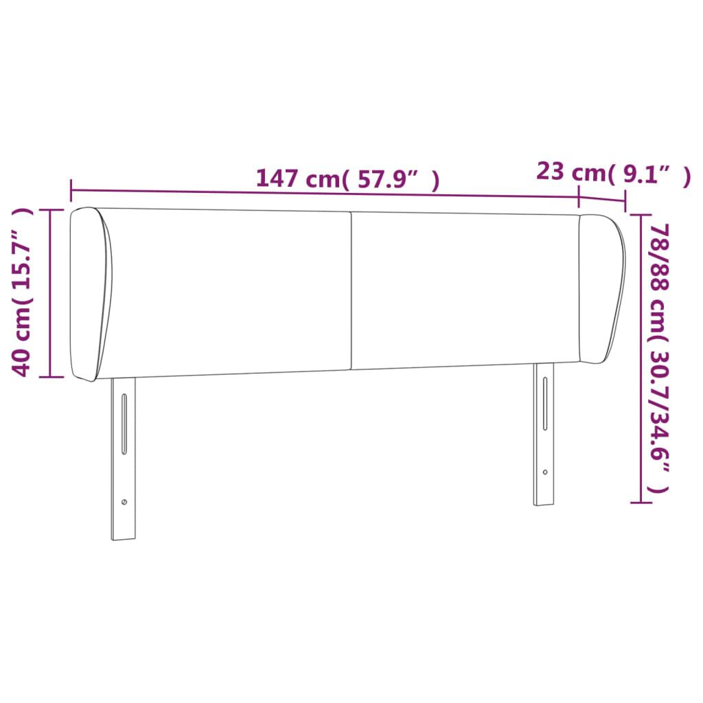 vidaXL Κεφαλάρι με Πτερύγια Μπλε 147 x 23 x 78/88 εκ. Υφασμάτινο
