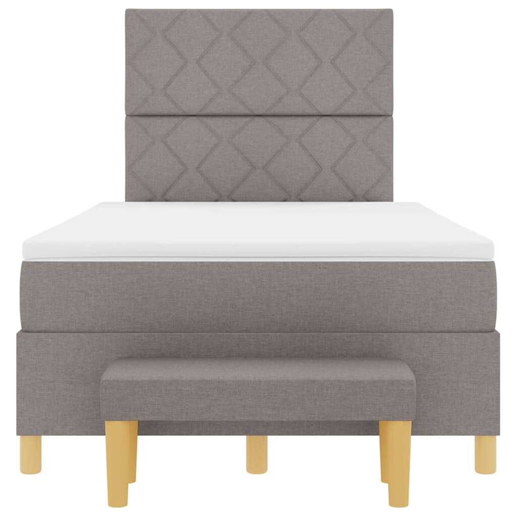 vidaXL Κρεβάτι με ελατήρια με στρώμα Taupe 120 x 190 cm ύφασμα