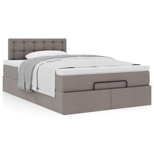 vidaXL &Omicron;&theta;&omega;&mu;&alpha;&nu;&iota;&kappa;ό &kappa;&rho;&epsilon;&beta;ά&tau;&iota; &mu;&epsilon; &sigma;&tau;&rho;ώ&mu;&alpha; Taupe 120x190 cm Ύ&phi;&alpha;&sigma;&mu;&alpha;