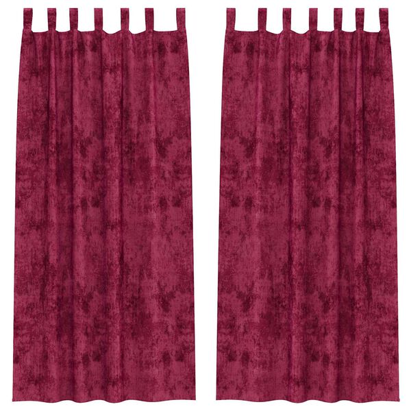 vidaXL Κουρτίνα με κουρτίνες 2 pcs Μπορντό 225 x 140 εκ. Βελούδο