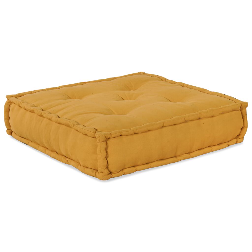 vidaXL Modular Pouffes 4 κομμάτια Κίτρινο Υφασμάτινο