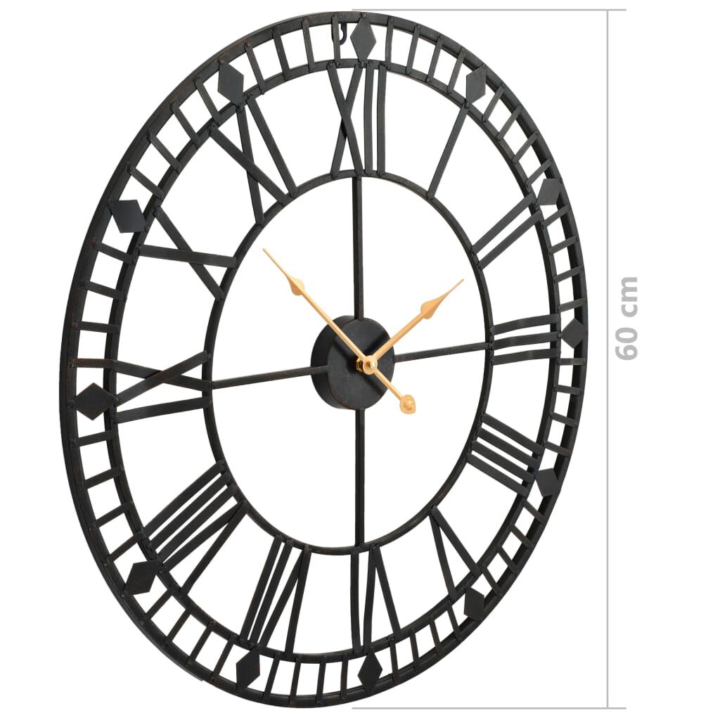 vidaXL Ρολόι Τοίχου Vintage XXL 60 εκ. Μεταλλικό με Μηχανισμό Quartz