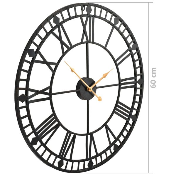 vidaXL Ρολόι Τοίχου Vintage XXL 60 εκ. Μεταλλικό με Μηχανισμό Quartz
