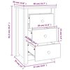 vidaXL Κομοδίνα 2 τεμ. Λευκό 40 x 35 x 61,5 εκ. από Μασίφ Ξύλο Πεύκου