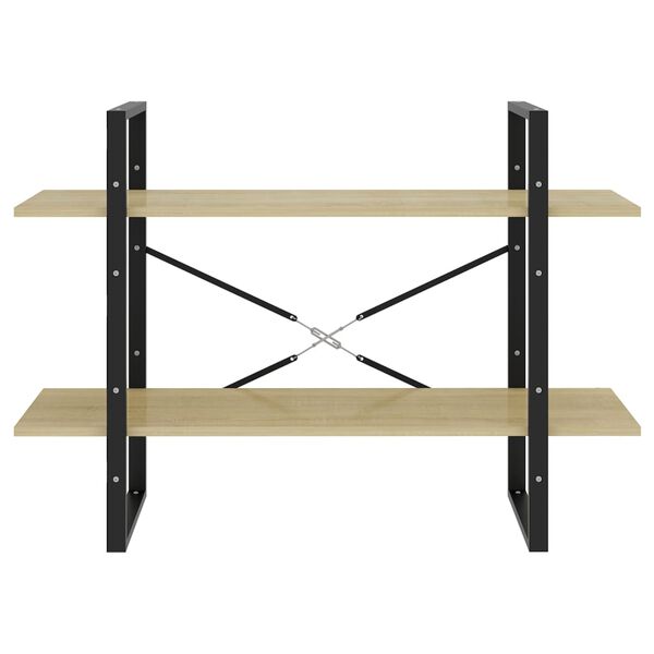 vidaXL Βιβλιοθήκη με 2 Ράφια Sonoma Δρυς 100 x 30 x 70 εκ. Επεξ. Ξύλο