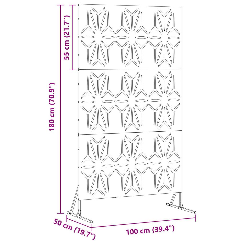 vidaXL Οθόνη Ιδιωτικότητας Λευκή 100x50x180 εκ. σε Ατσάλι