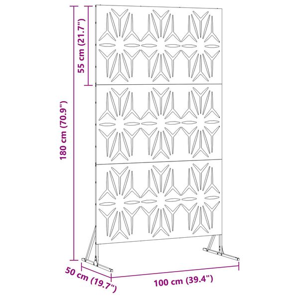 vidaXL Οθόνη Ιδιωτικότητας Λευκή 100x50x180 εκ. σε Ατσάλι