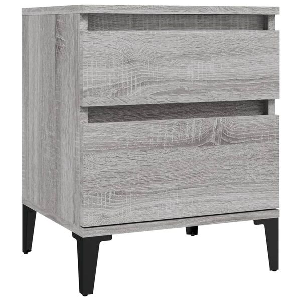 vidaXL Κομοδίνα 2 Τεμ. Γκρι Sonoma 40x35x50 εκ.
