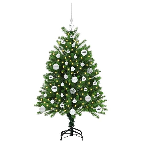 vidaXL Χριστουγεννιάτικο Δέντρο με 150 LED με βάση Πράσινο 120 cm PE