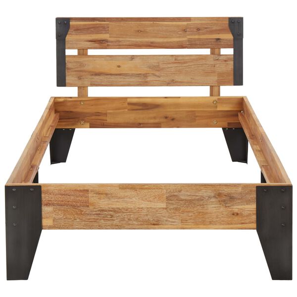 vidaXL Πλαίσιο Κρεβατιού 90 x 200 εκ. Μασίφ Ξύλο Ακακίας Βουρτσισμένο