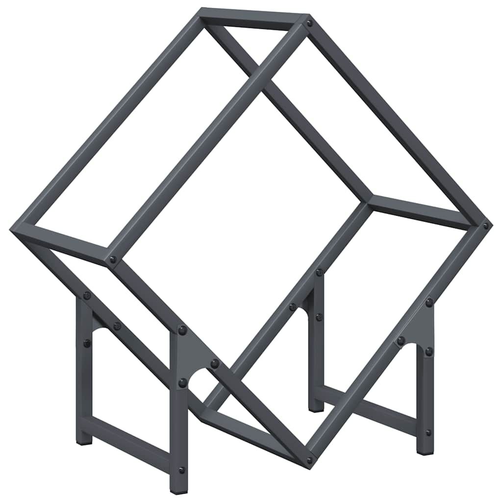 vidaXL Ράφι για καυσόξυλα Ανθρακί 50x25x50 εκ. Ατσάλι ψυχρής έλασης
