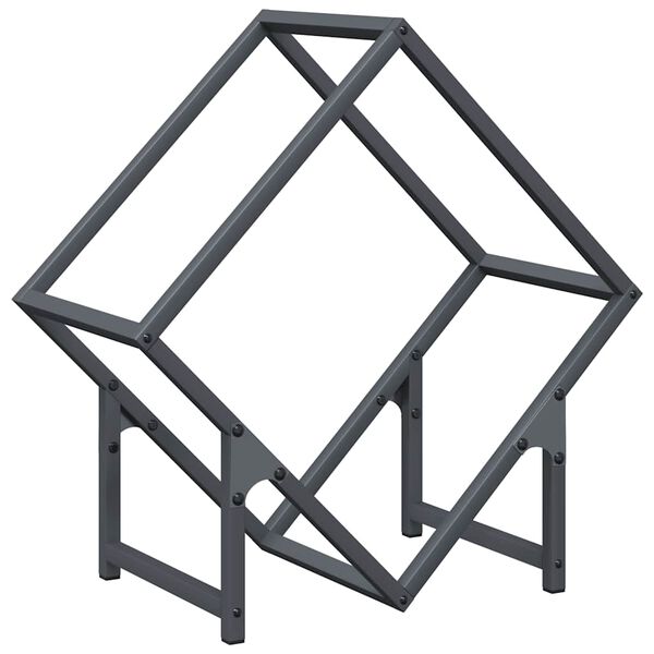 vidaXL Ράφι για καυσόξυλα Ανθρακί 50x25x50 εκ. Ατσάλι ψυχρής έλασης