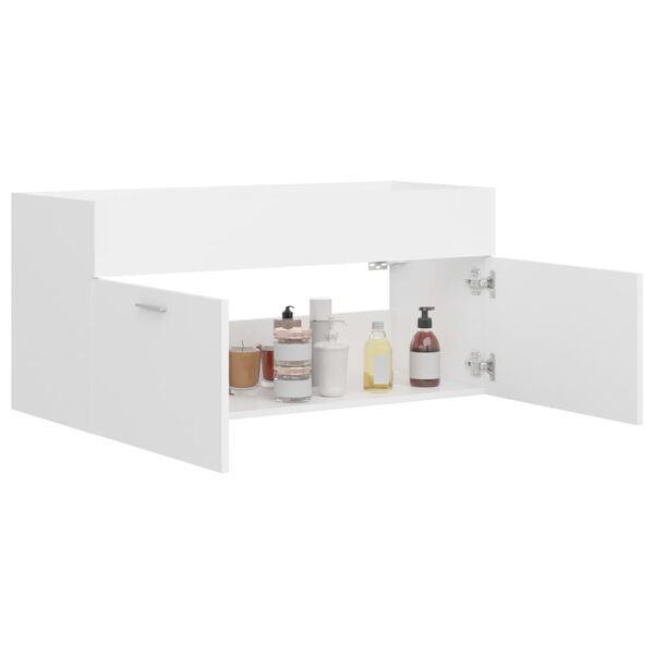 vidaXL Ντουλάπι Νιπτήρα Λευκό 100 x 38,5 x 46 εκ. από Επεξ. Ξύλο