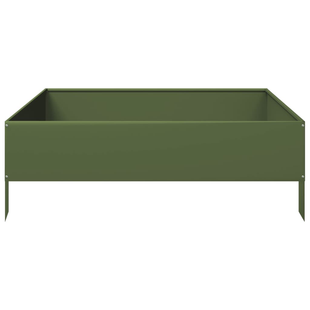vidaXL Ζαρντινιέρα Υπερυψωμένη Λαδί 100x100x33,5 εκ. Ατσάλι