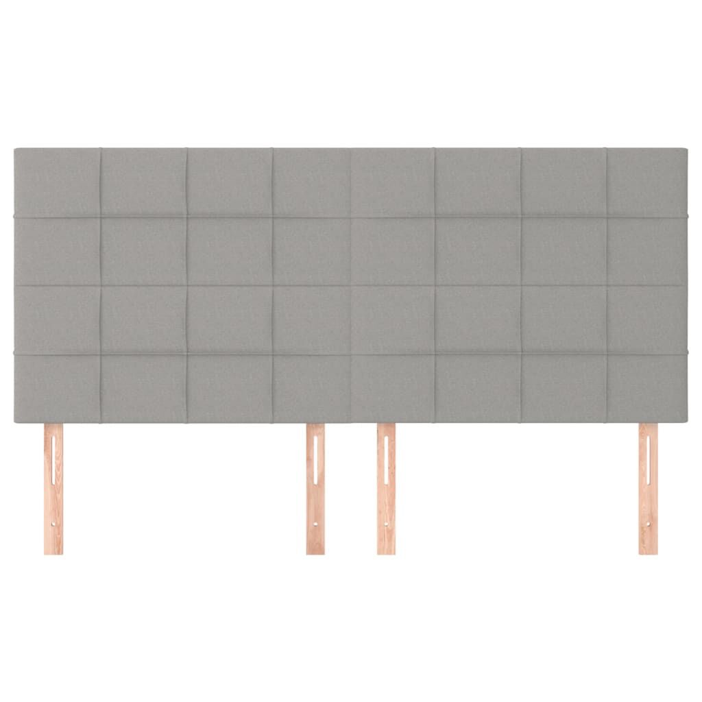 vidaXL Κεφαλάρια Κρεβατιού 4 τεμ. Αν. Γκρι 90x5x78/88 εκ. Υφασμάτινο