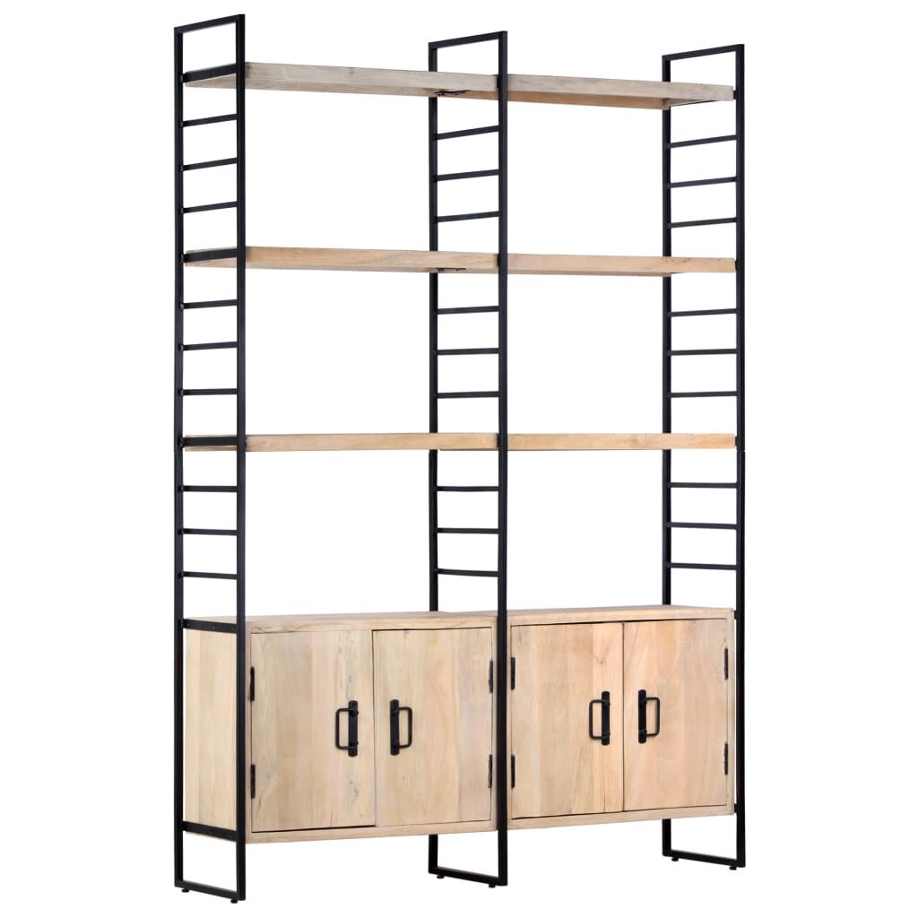 vidaXL Βιβλιοθήκη με 4 Επίπεδα 124 x 30 x 180 εκ. Μασίφ Ξύλο Μάνγκο