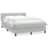 vidaXL Κρεβάτι Boxspring με Στρώμα Ανοιχτό Γκρι 140x210 εκ. Βελούδινο