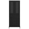 vidaXL Highboard Μαύρη Οξυά 69,5 x 34 x 180 εκ. Επεξεργασμένο ξύλο