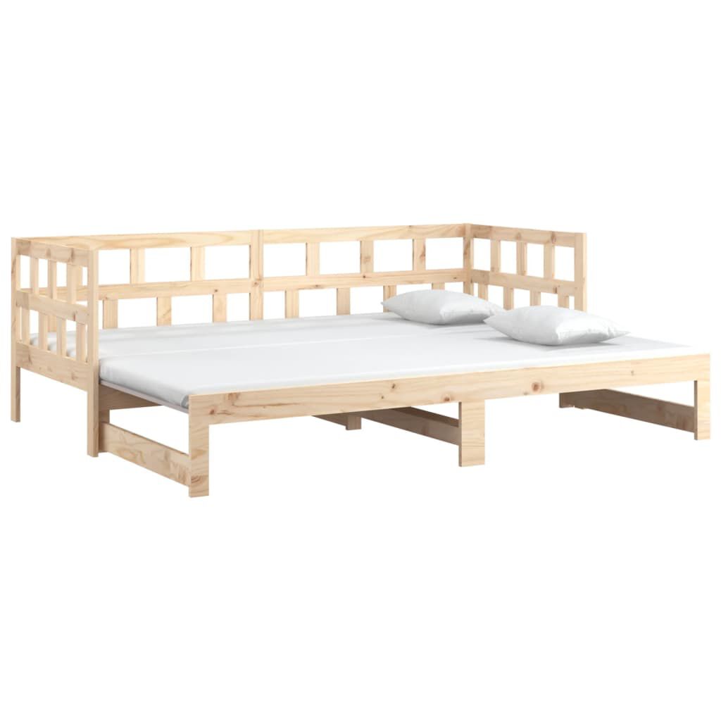 vidaXL Καναπές Κρεβάτι Συρόμενος 2x(90x200) εκ. από Μασίφ Πεύκο